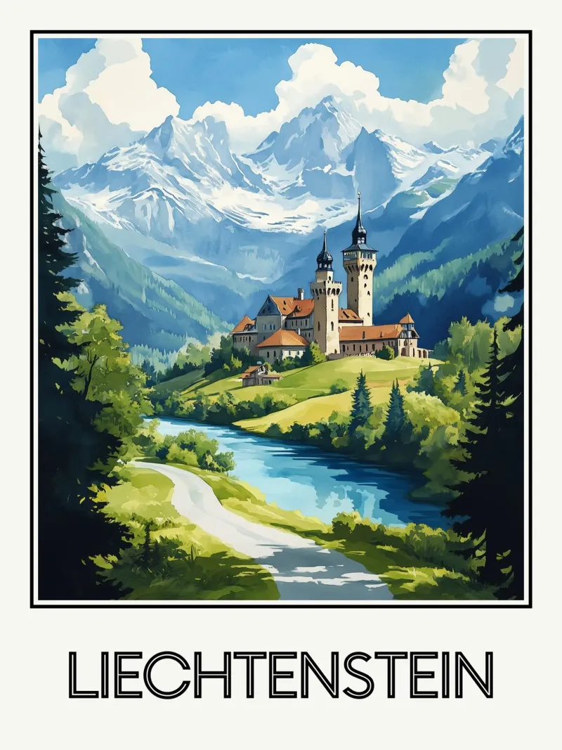 Affiche Liechtenstein carta hahnemühle da Frame the World