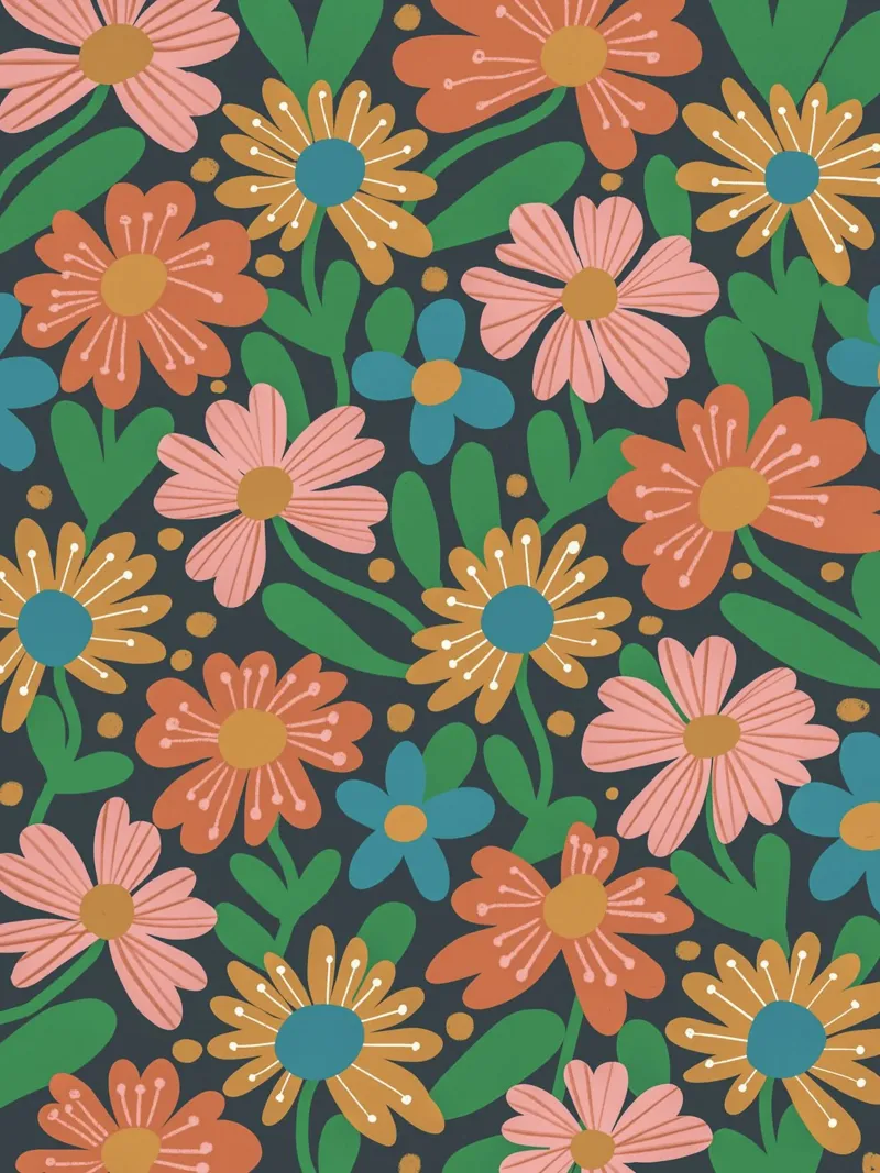 Retro floral tela con Cornice a cassetta da GigiRosado