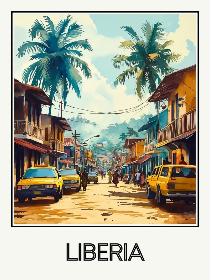 Liberia poster con telaio in plastica da Frame the World
