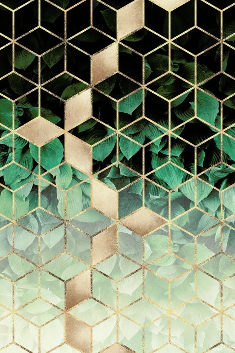 Leaves & Cubes Poster von Elisabeth Fredriksson
