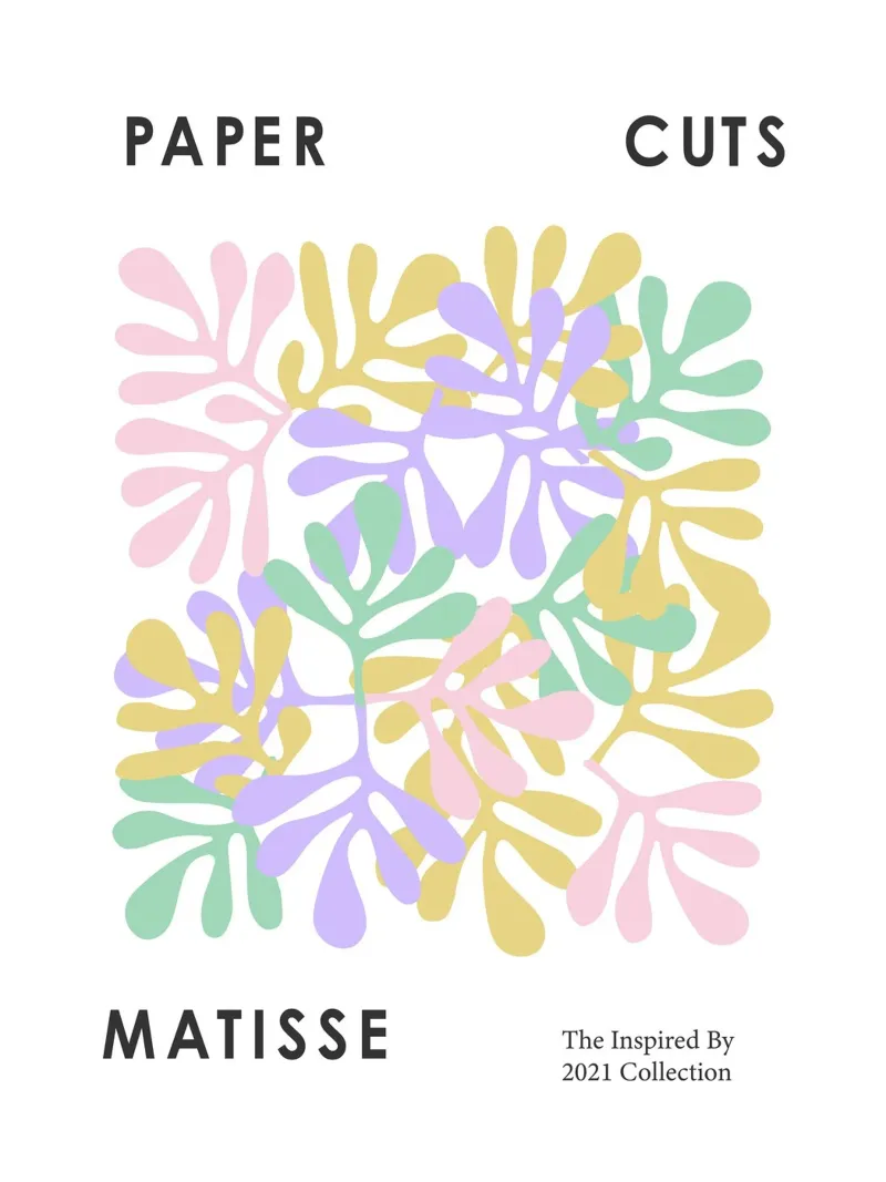 Henri Matisse, Ritagli di carta Forme di Matisse Poster tela con Cornice a cassetta da Peaches Art Prints