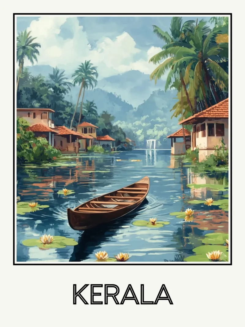 Kerala poster con telaio in alluminio da Frame the World