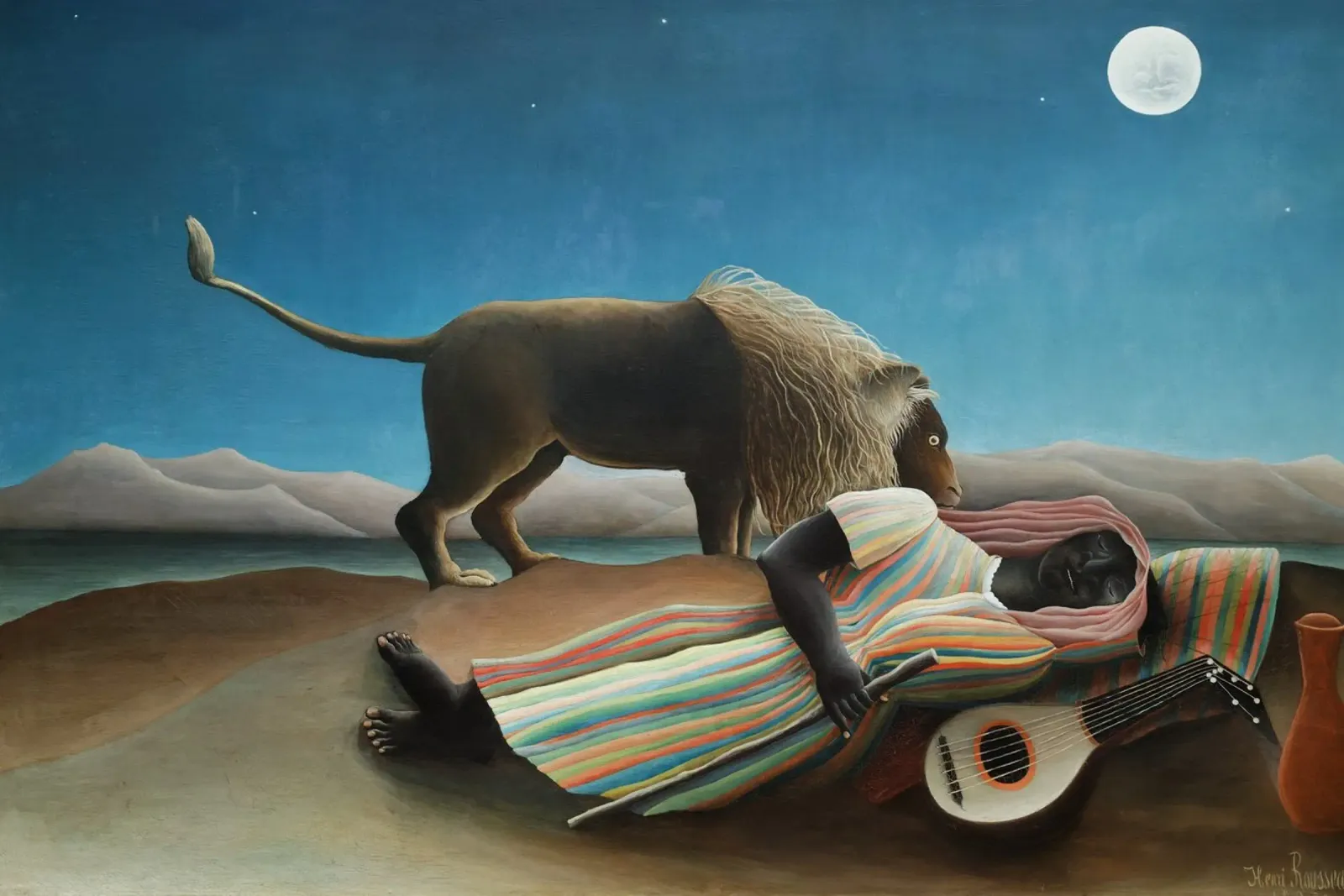 Henri Rousseau - El gitano dormido poster con marco de aluminio de Timeless Artworks