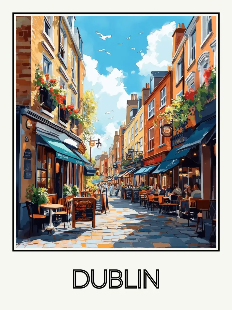 Dublino poster con telaio in legno da Frame the World