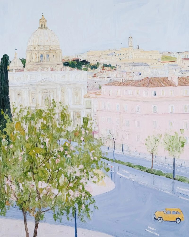 Rome, Italy View of the city, Travel Art, Cute Painting poster by Peaches Art Prints