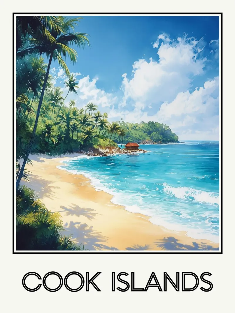 Isole Cook tela con Cornice a cassetta da Frame the World