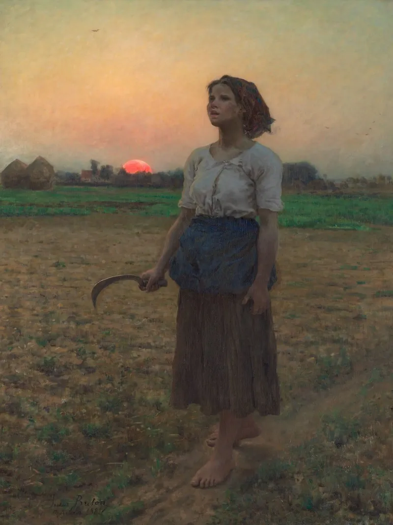 Jules Breton - The Song of the Lark canvas with Floater frame by Timeless Artworks