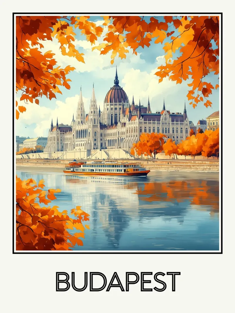 Budapest poster con telaio in legno da Frame the World