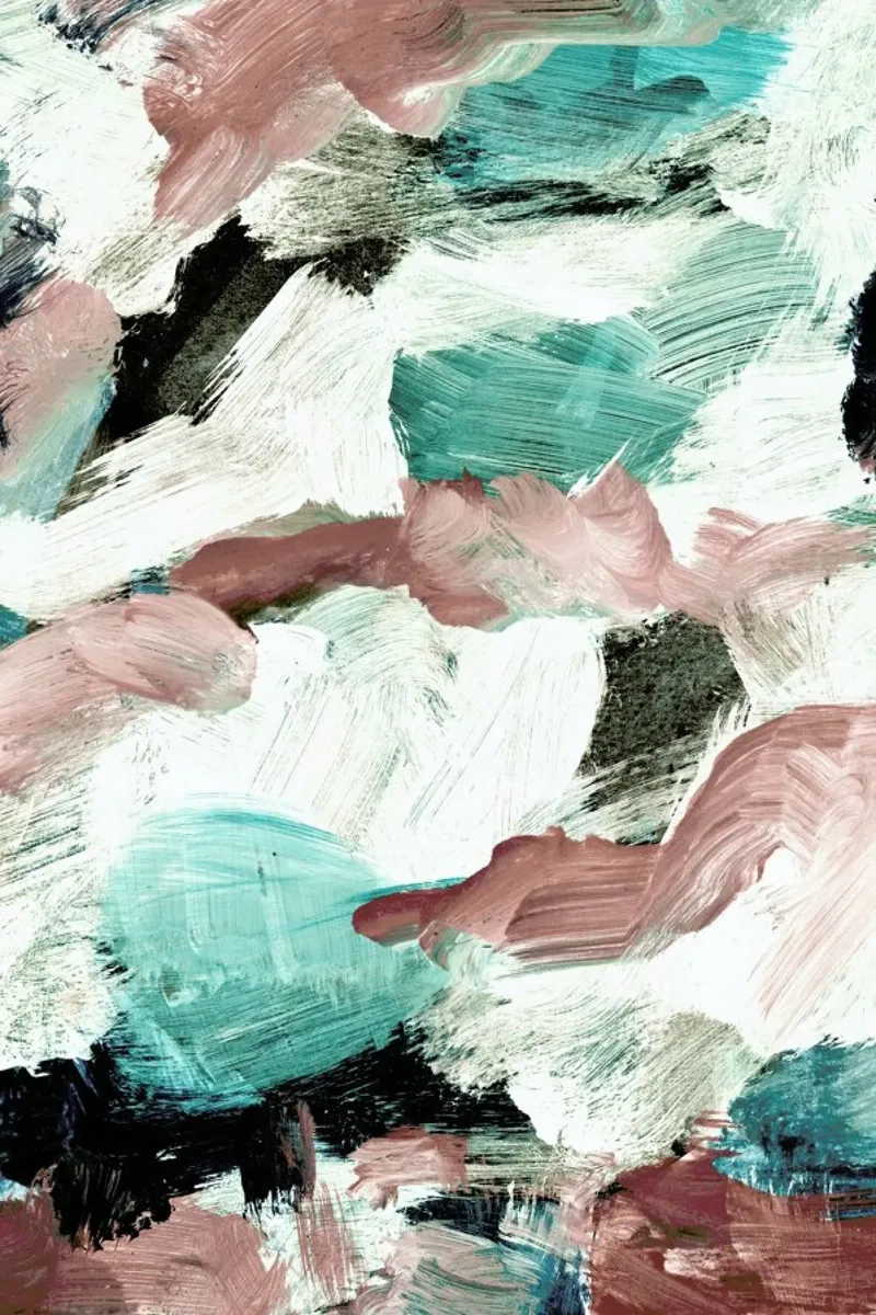 Abstract Painting VI Green Dusty Pink alluminio dibond da IRIS LEHNHARDT FINE ART