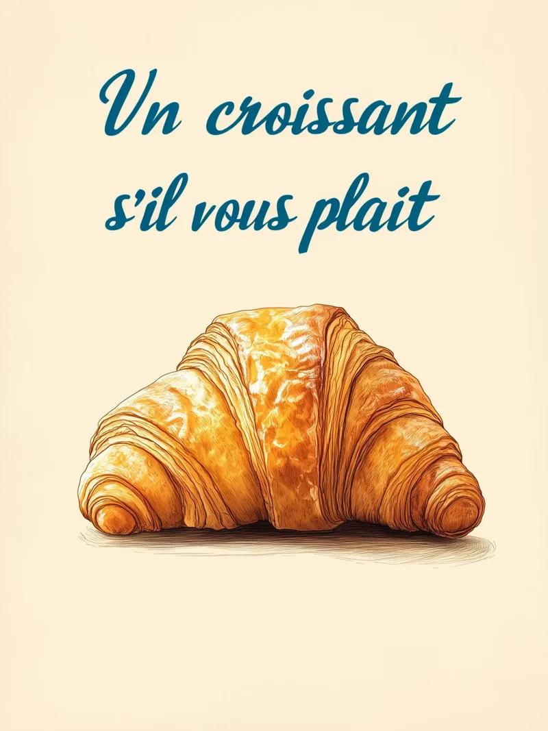 Un croissant per favore poster con telaio in plastica da Spice & Style