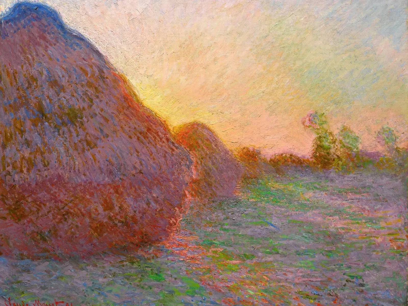 Claude Monet - Covoni pellicola backlit da Timeless Artworks