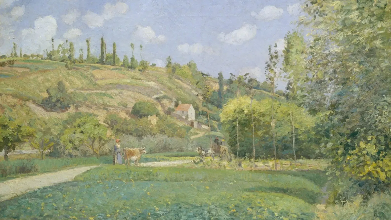 Camille Pissarro - Un vaccaro a Valhermeil pellicola backlit da Timeless Artworks