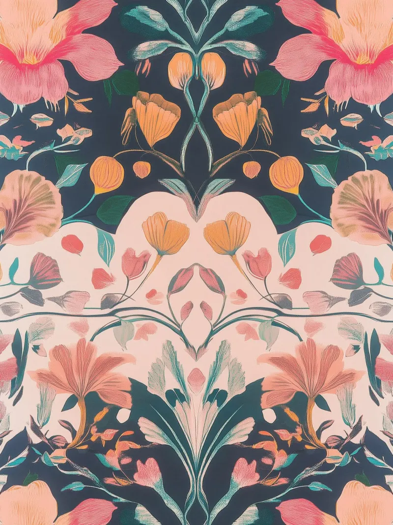 William Morris, Fiori a pastello poster con telaio in legno da Carinaprint