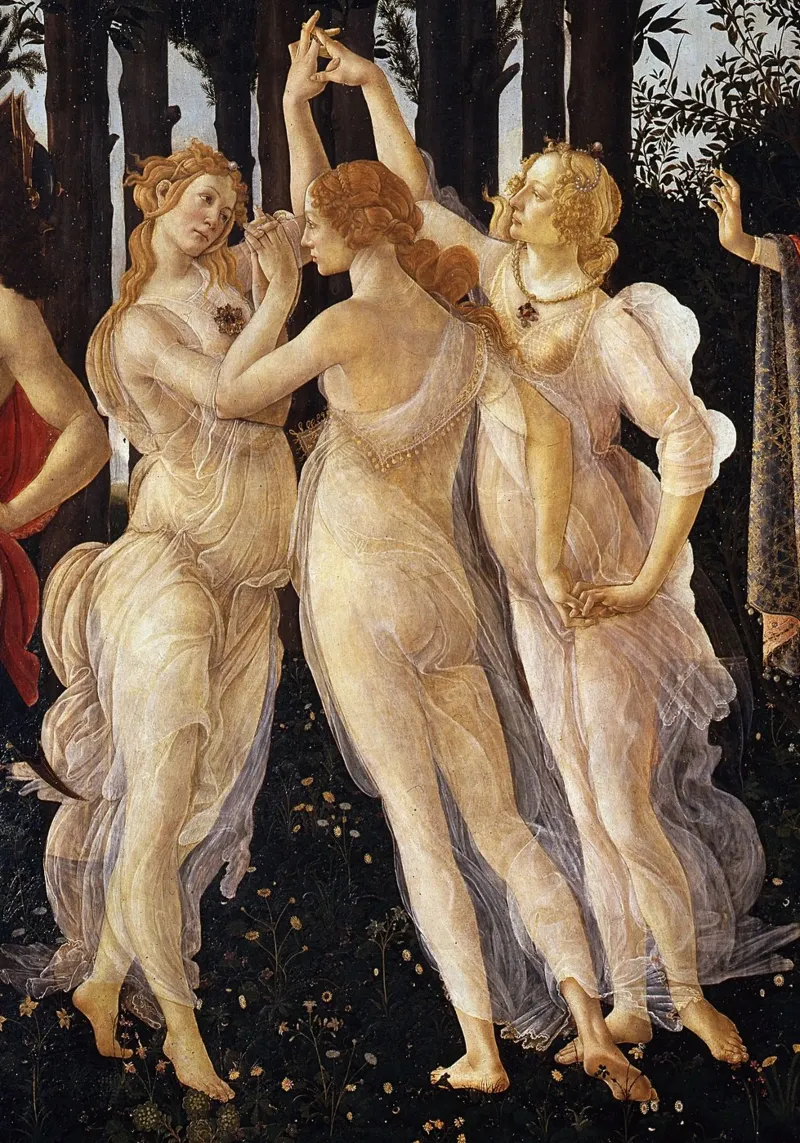 Le tre grazie - Botticelli pellicola backlit da Timeless Artworks