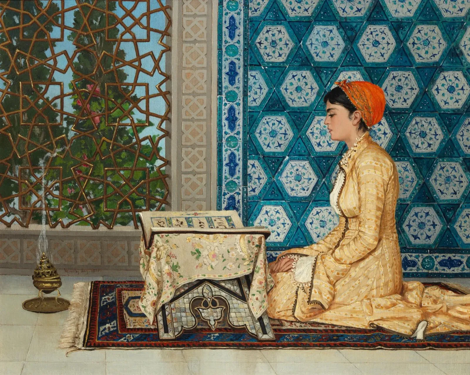 Osman Hamdi - Una joven leyendo hahnemühle de Timeless Artworks