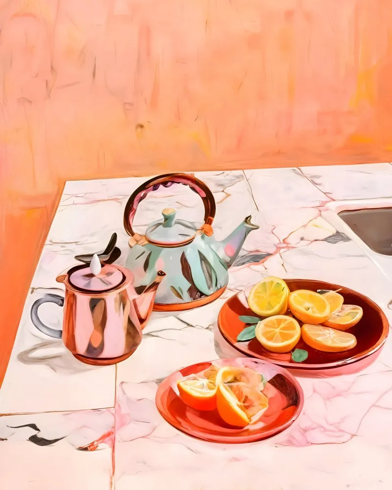 Tea & Oranges at Four canvas by 83oranges