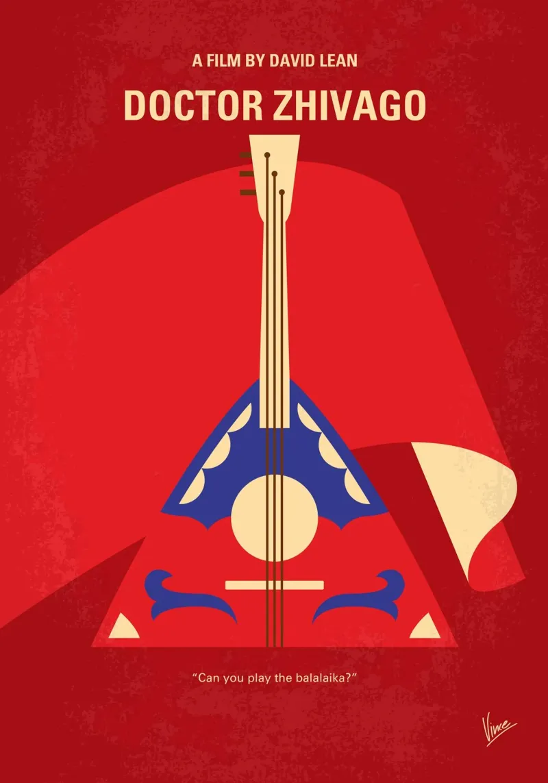 No1253 My Doctor Zhivago minimal movie poster alluminio dibond da Chungkong