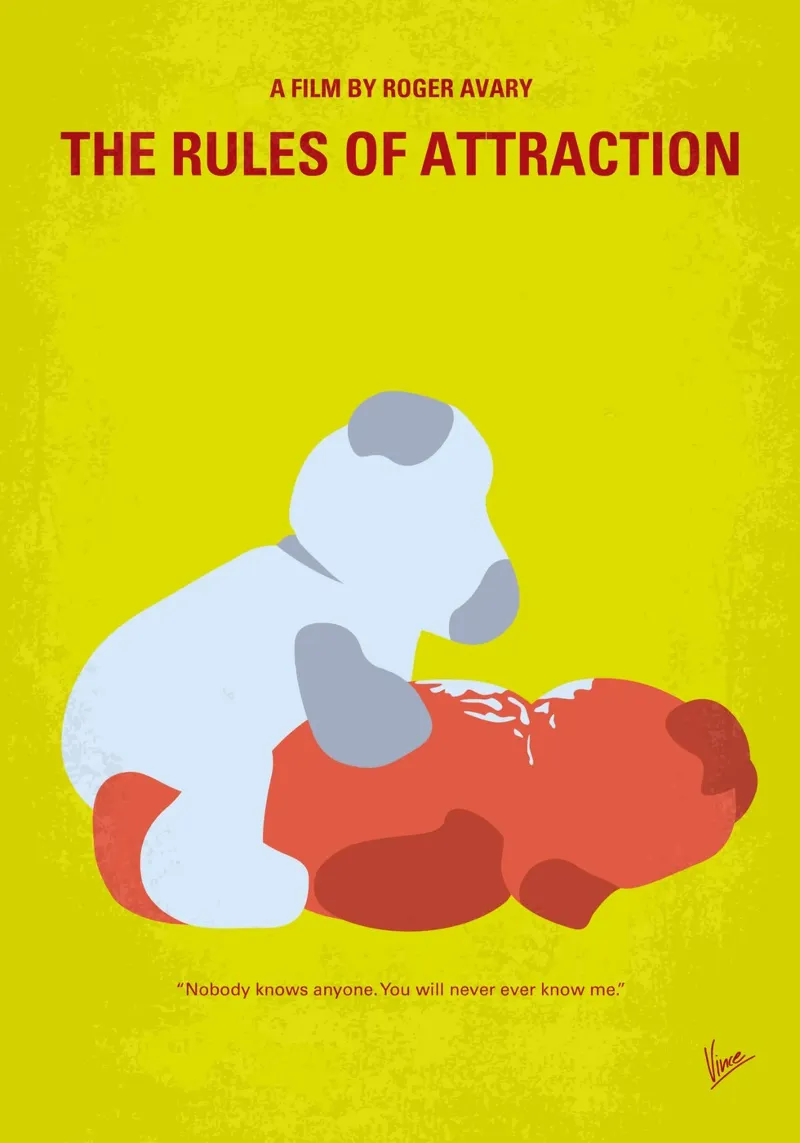 No1258 My The Rules of Attraction minimal movie poster pellicola backlit da Chungkong