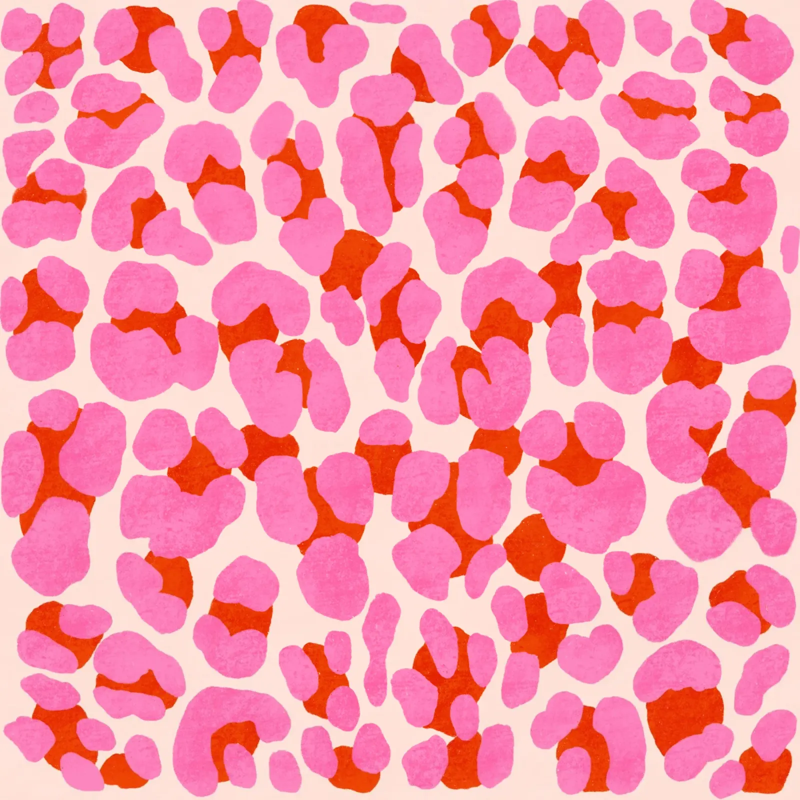 Leopard pattern. Modern in pink, red and abricot. With heart. hahnemühle by CalliLetters