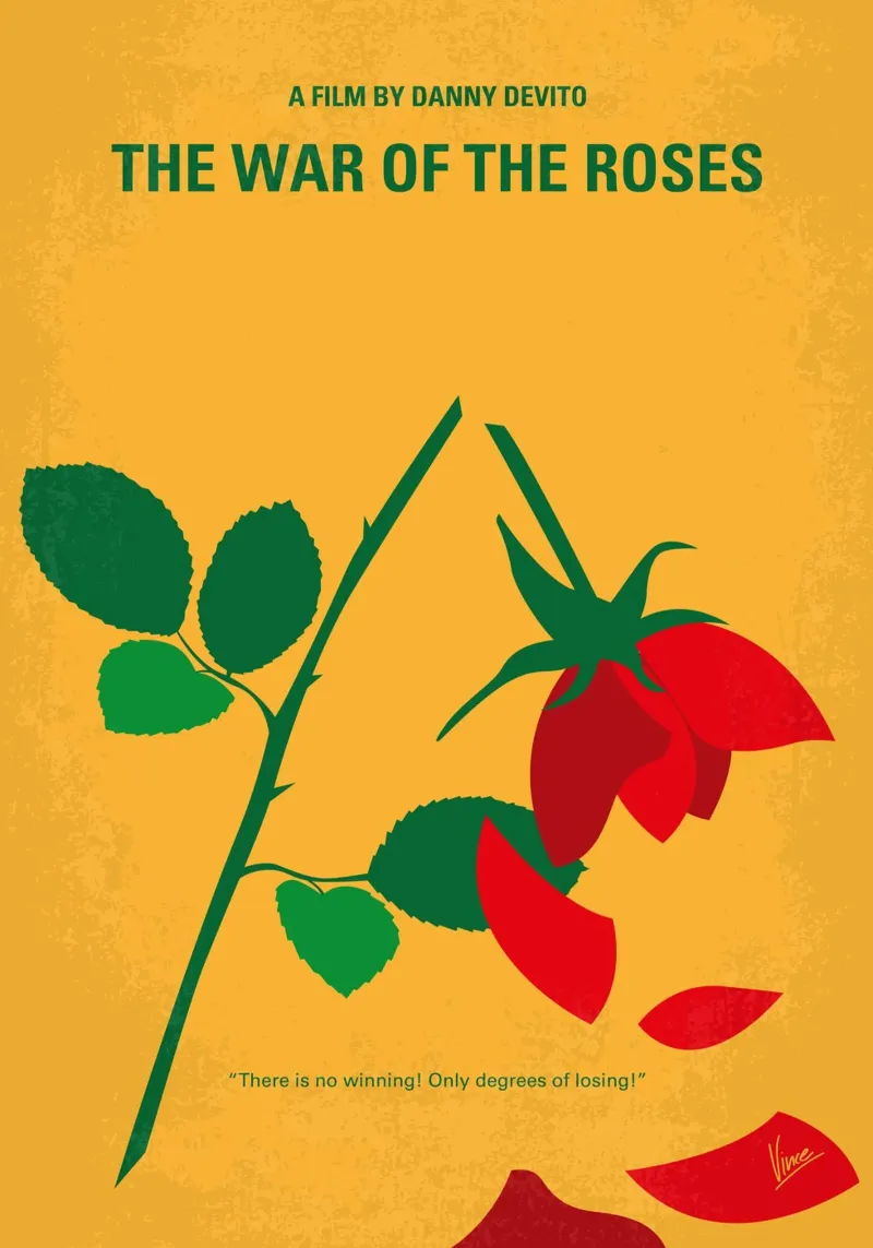 No1260 My The War of the Roses minimal movie poster poster con telaio in legno da Chungkong