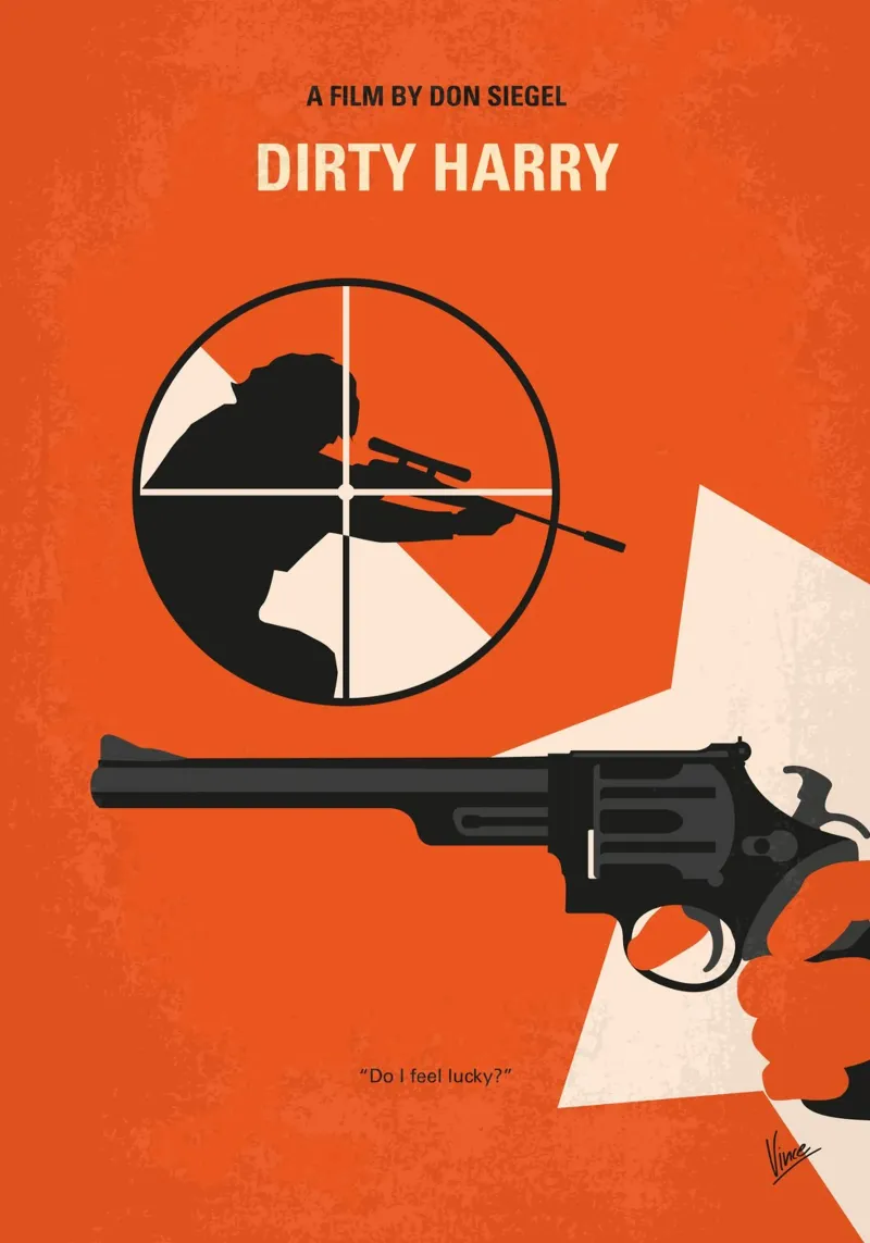 No1267-1 My Dirty Harry minimal movie poster pellicola backlit da Chungkong
