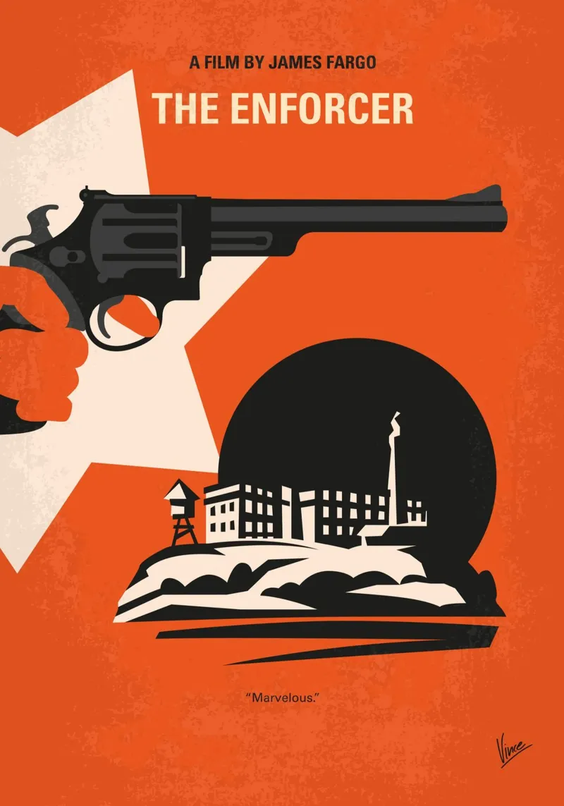 No1267-3 My Dirty Harry The Enforcer minimal movie poster pellicola backlit da Chungkong