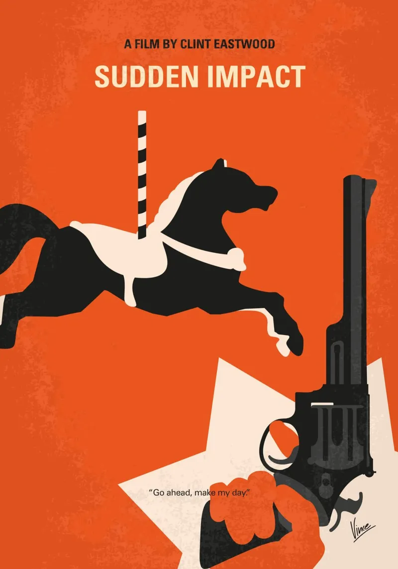No1267-4 My Dirty Harry Sudden Impact minimal movie poster pellicola backlit da Chungkong