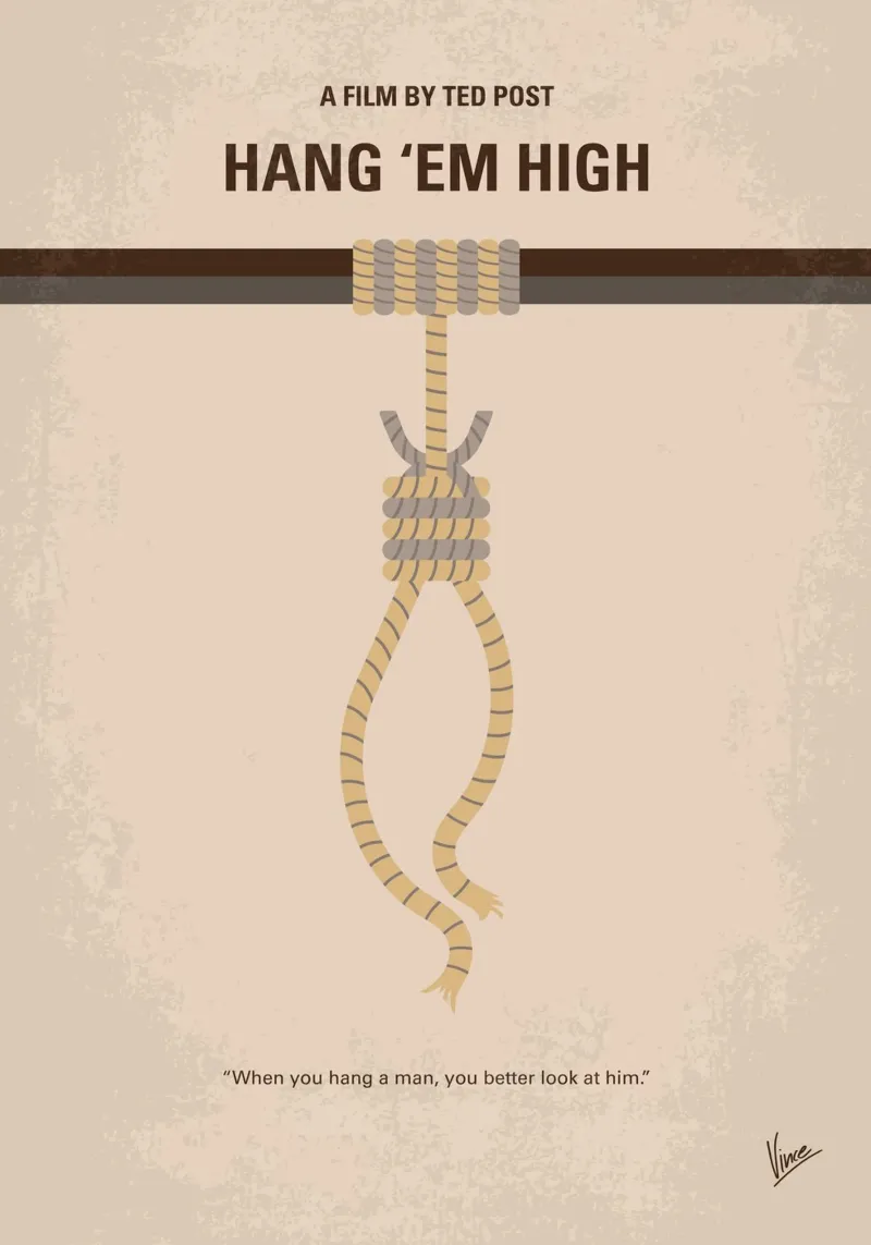 No1278 My Hang Em High minimal movie poster pellicola backlit da Chungkong