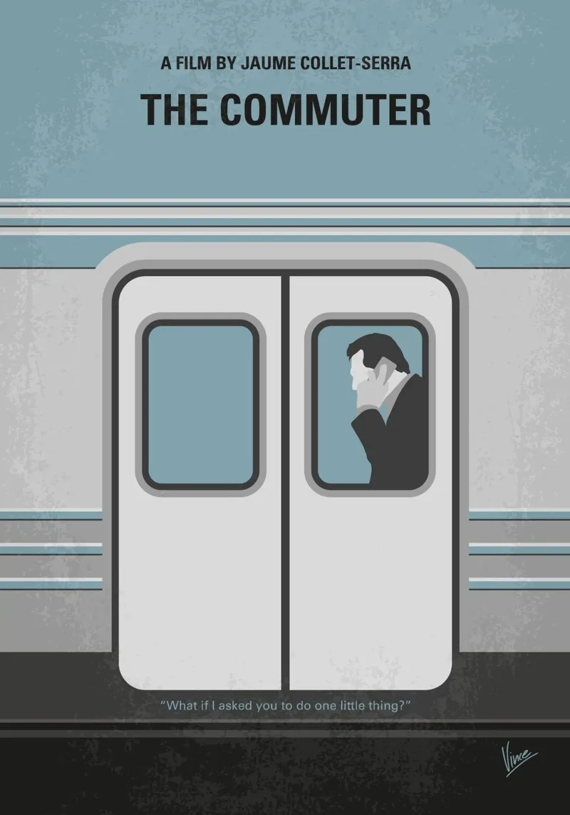 No1290 My The Commuter minimal movie poster carta hahnemühle da Chungkong