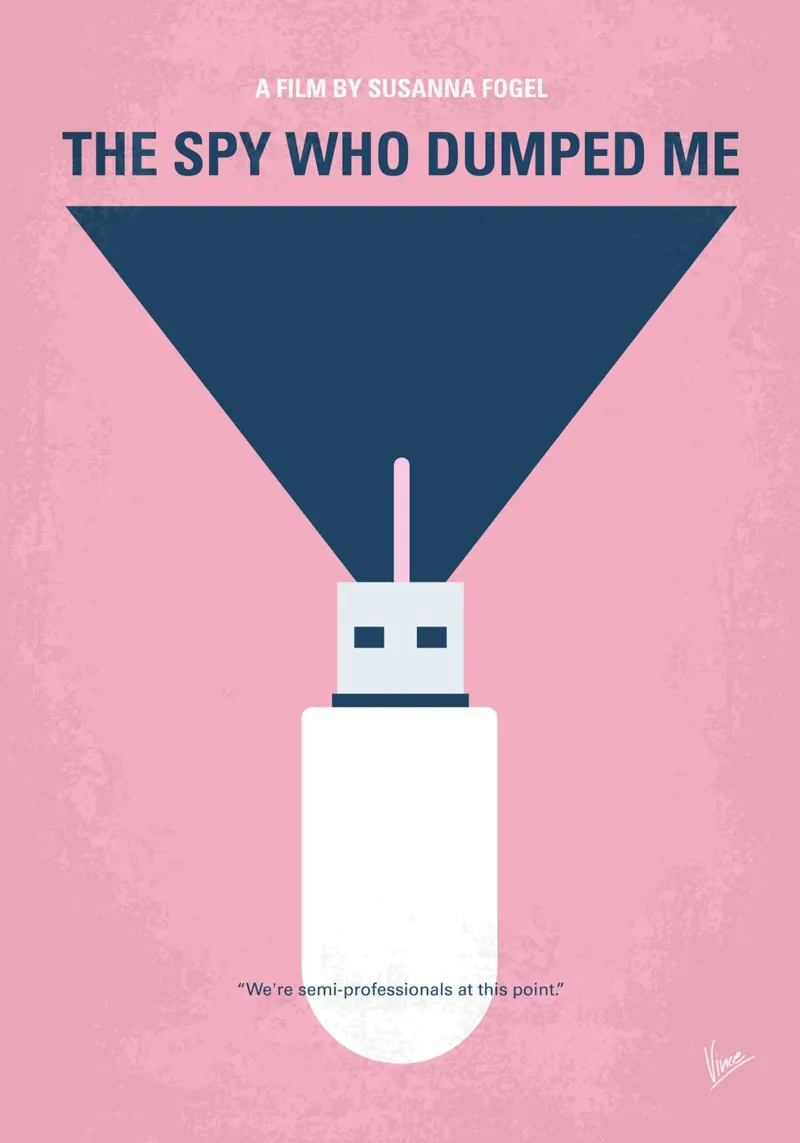 No1297 My The Spy Who Dumped Me minimal movie poster poster con telaio in legno da Chungkong