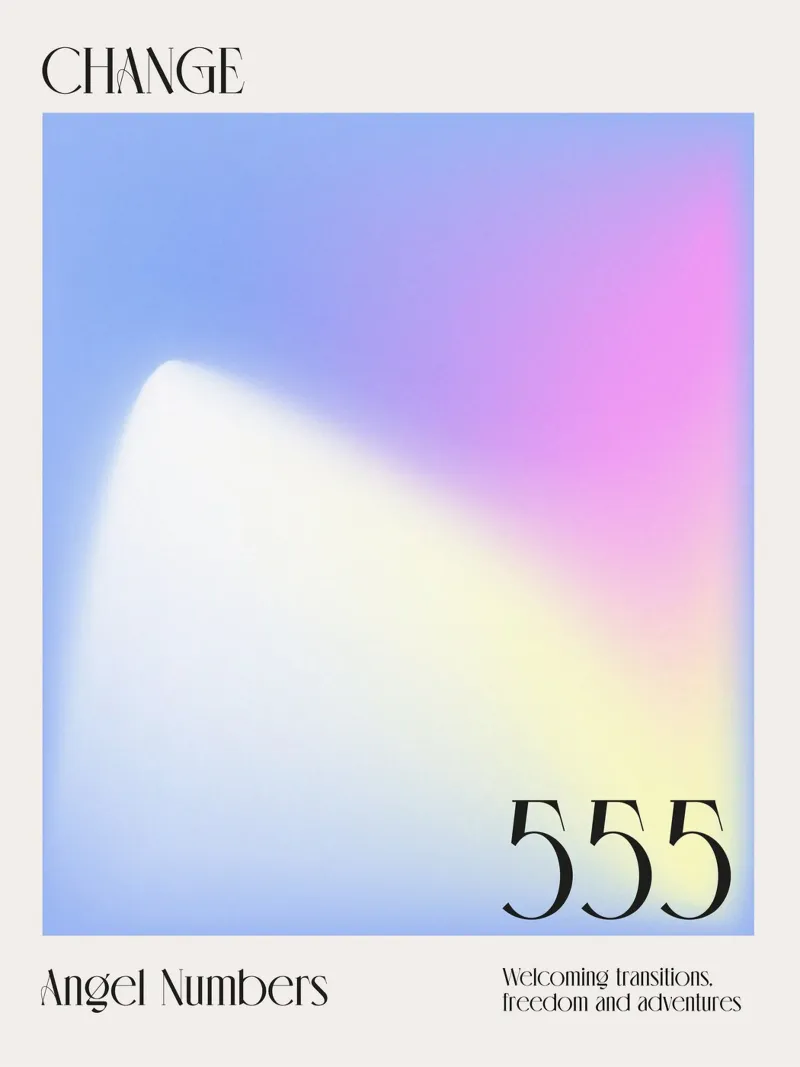Aura, Engelszahlen, Veränderung, 555 Zitat Leinwand mit Schattenfugenrahmen von Peaches Art Prints