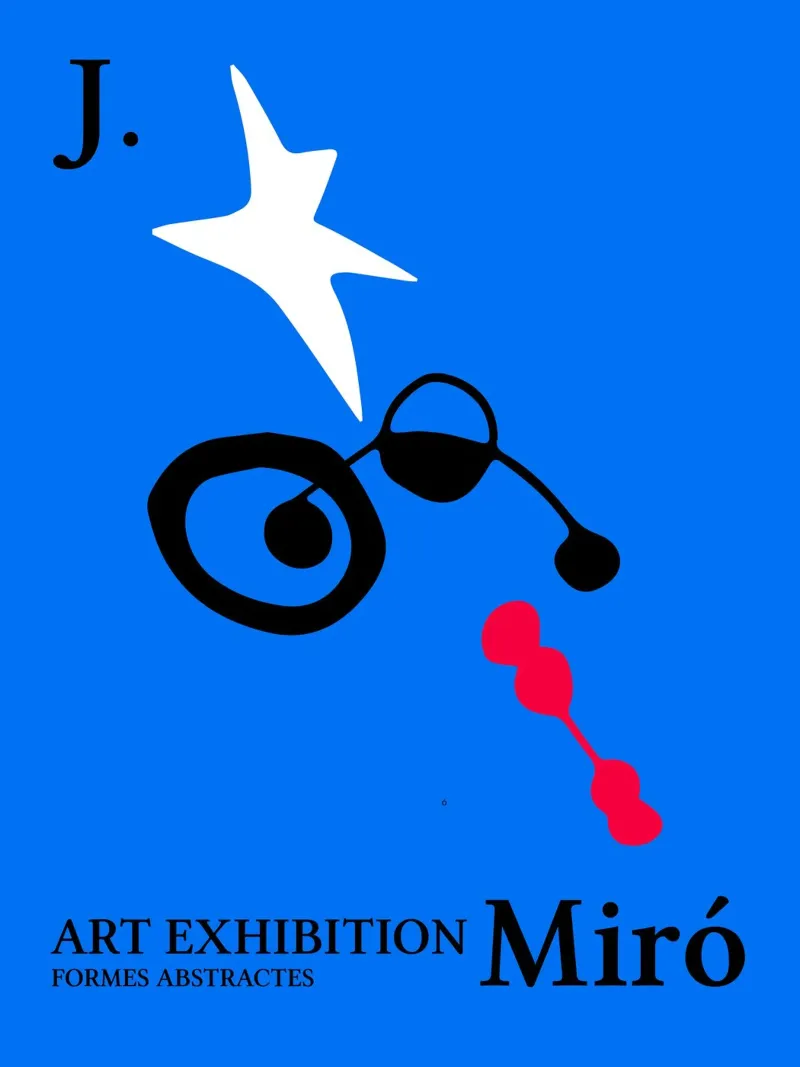 Forme astratte, poster blu Miro poster da Peaches Art Prints