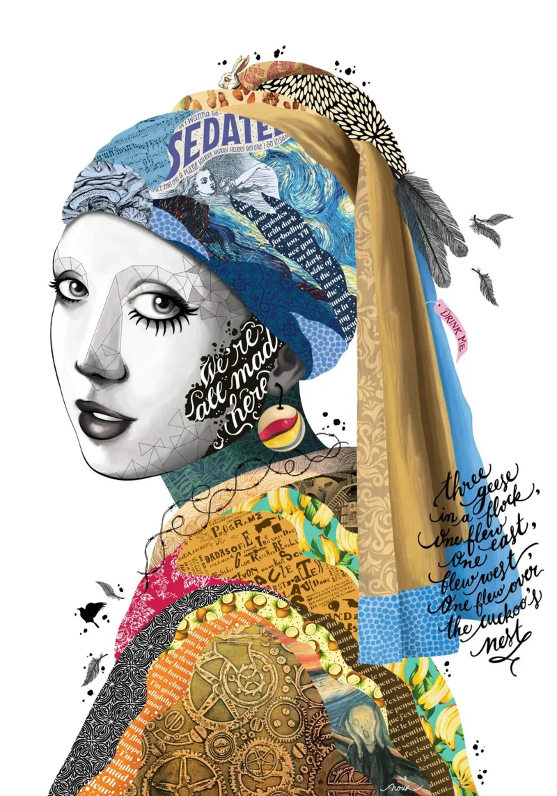 All Mad Here poster with aluminum frame by Nour Tohme