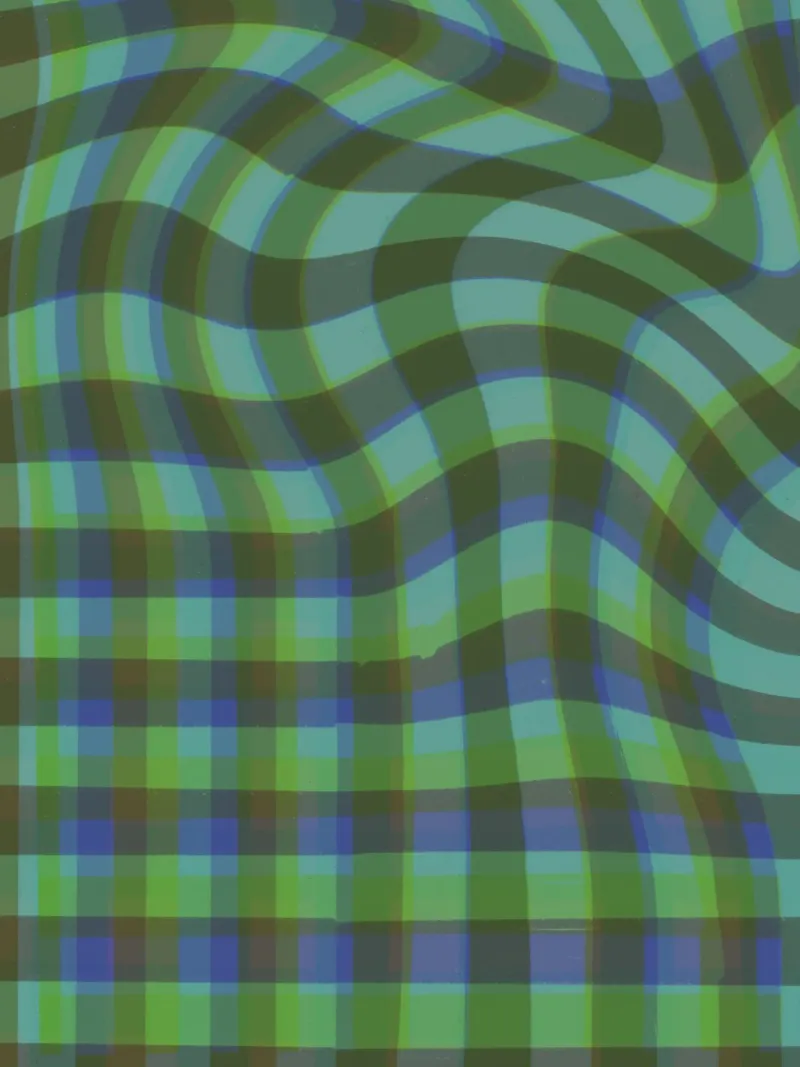 Wavy gingham poster con telaio in legno da GigiRosado