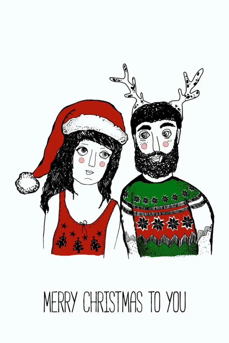 Hipster Christmas tela con Cornice a cassetta da Sabrina Ziegenhorn