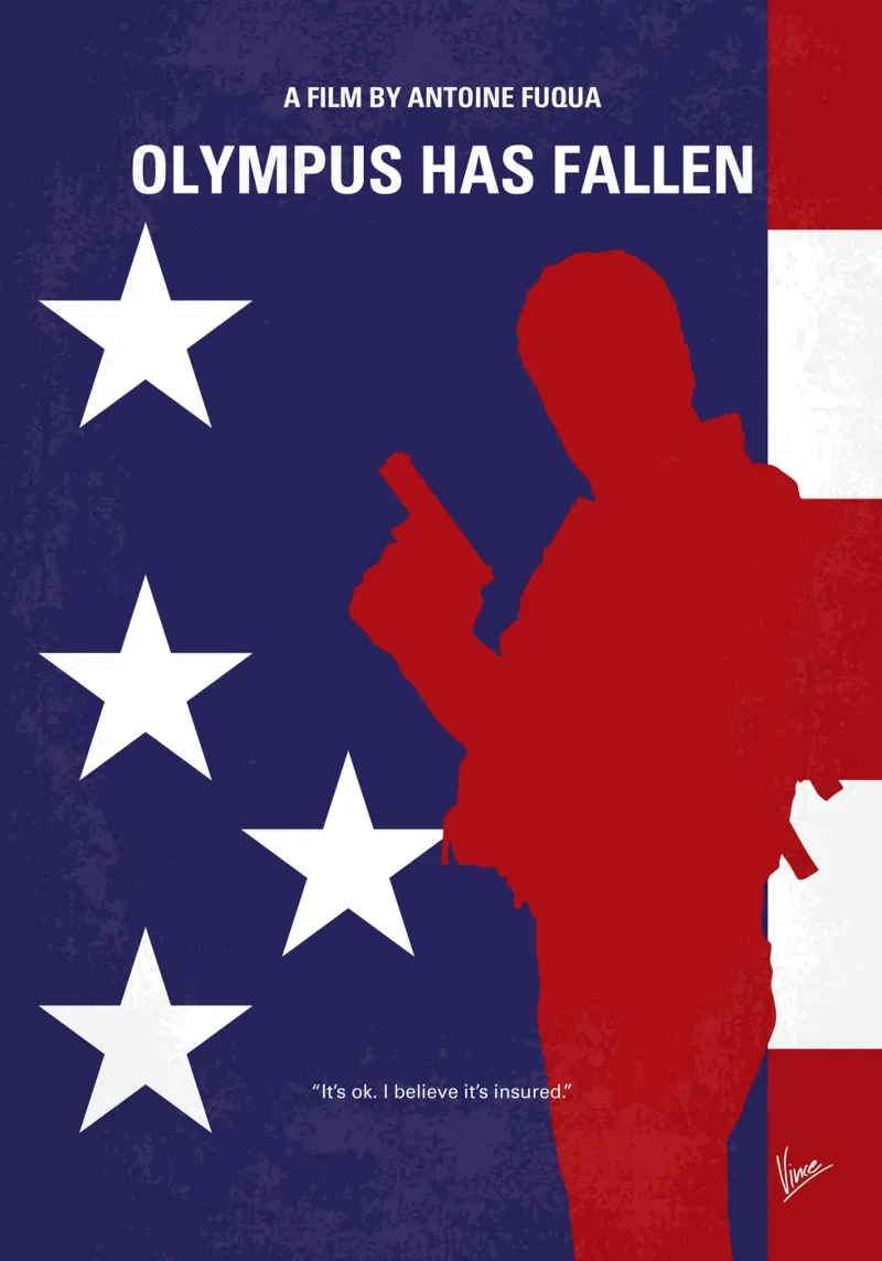 No1311 My Olympus Has Fallen minimal movie poster pellicola backlit da Chungkong