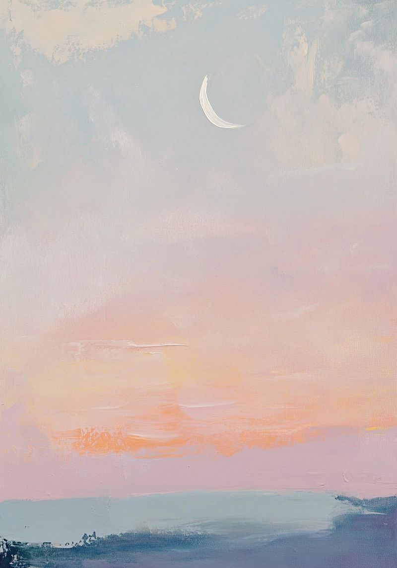 Mond Pastell Minimalismus Abstrakt Poster von Euphoria Theresa