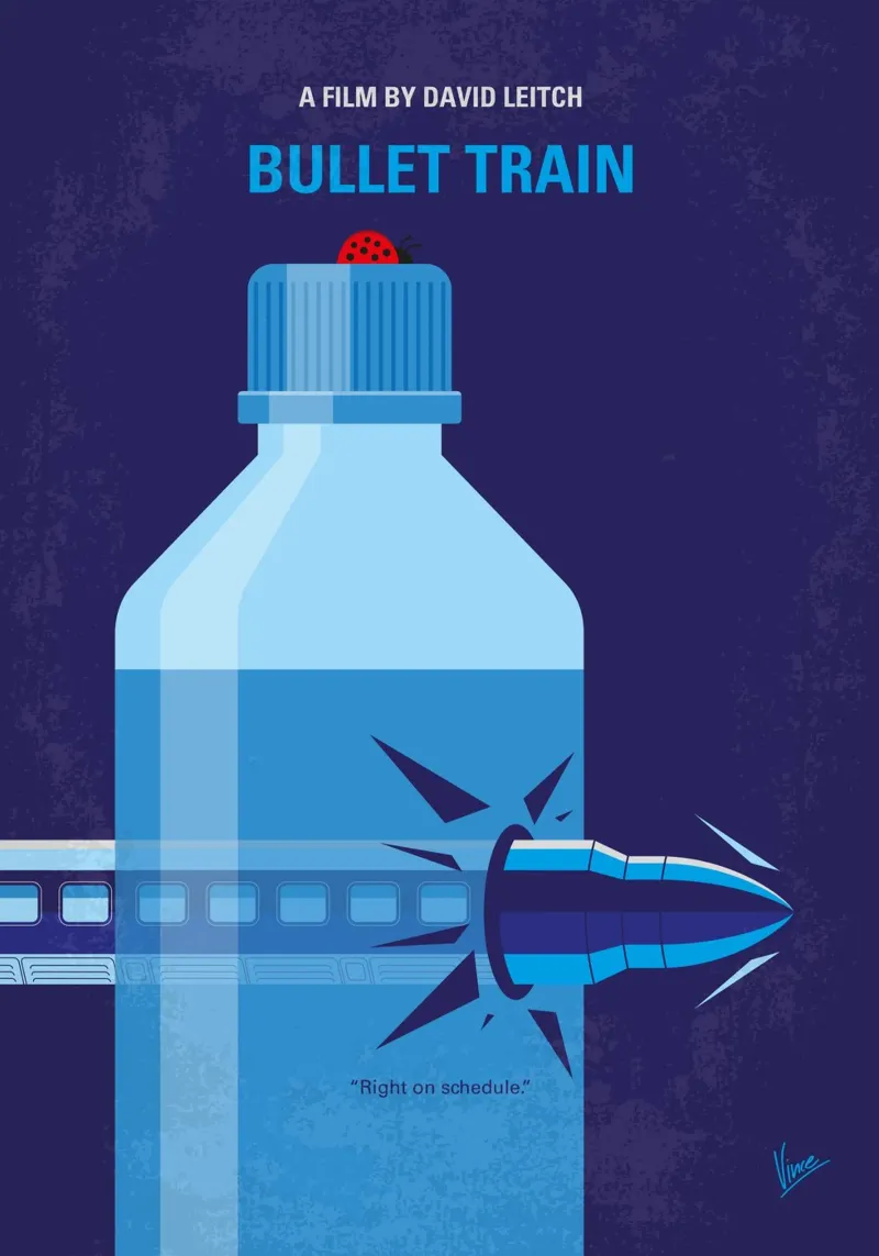 No1316 My Bullet Train minimal movie poster plexiglass da Chungkong