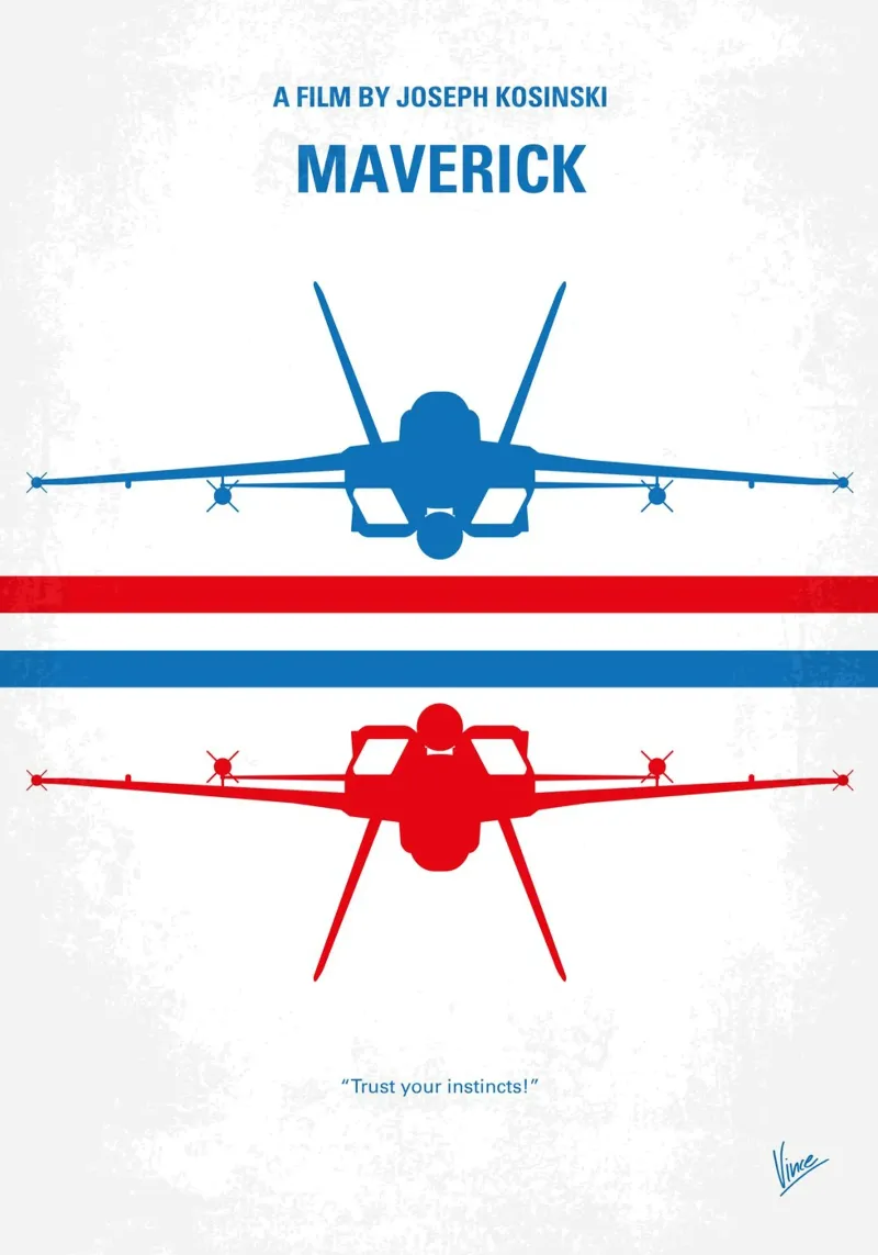 No1319 My Maverick minimal movie poster alluminio dibond da Chungkong