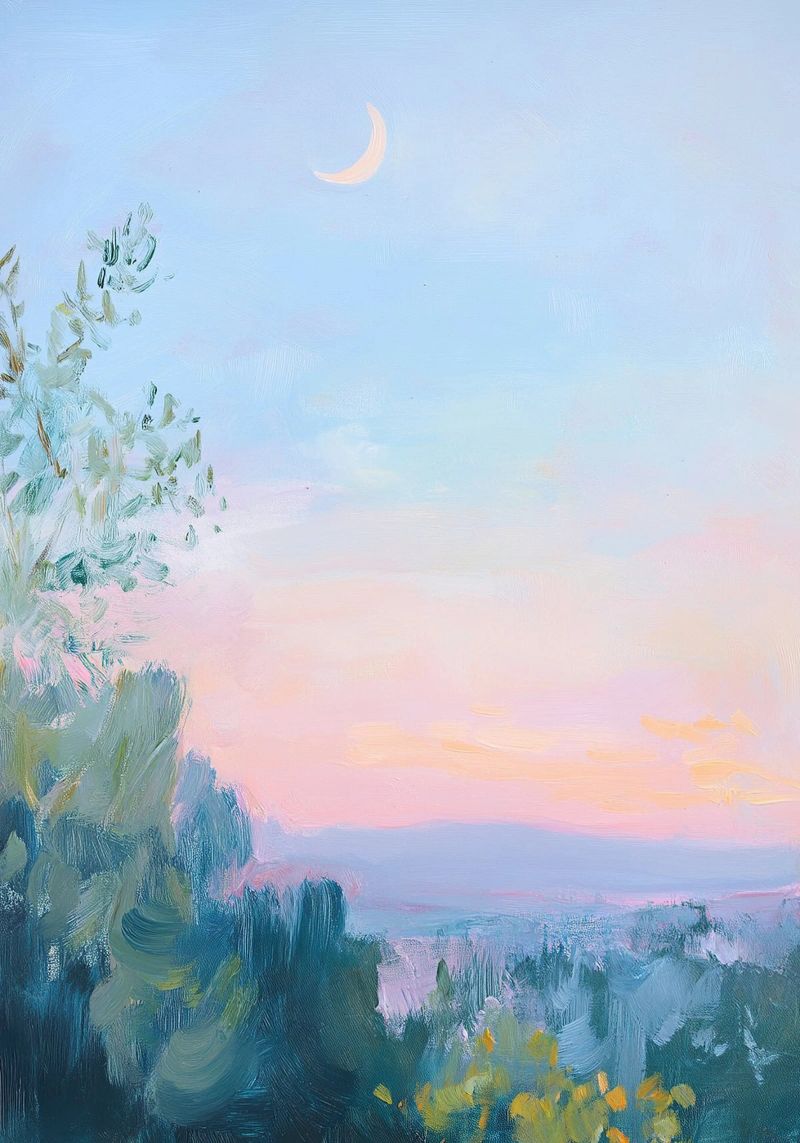 Mond Abstrakt Meer Landschaft Pastell Poster von Euphoria Theresa