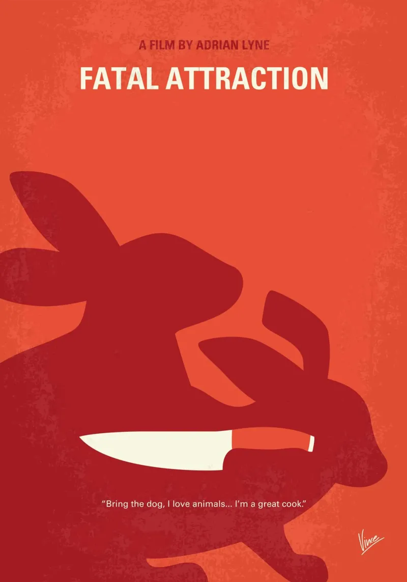 No1333 My Fatal Attraction minimal movie poster alluminio dibond da Chungkong