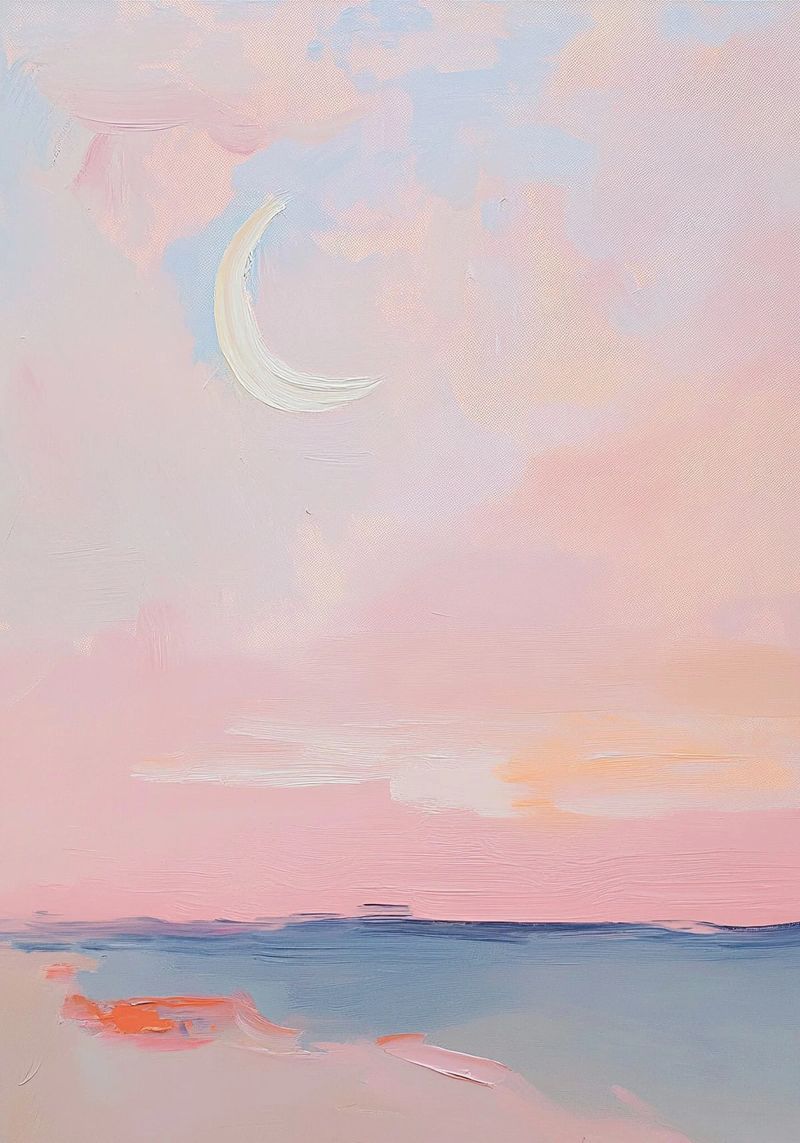 Mond Abstrakt Pastell Meer Minimalistisch Rosa Leinwand von Euphoria Theresa