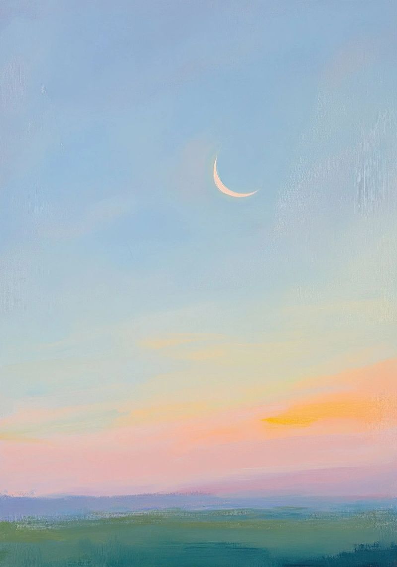 Mond Abstrakt Pastell Landschaft Minimalistisch Poster von Euphoria Theresa
