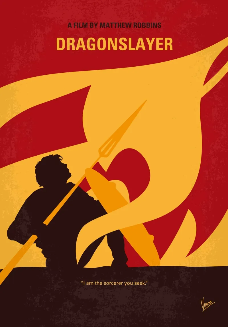 No1342 My Dragonslayer minimal movie poster carta hahnemühle da Chungkong
