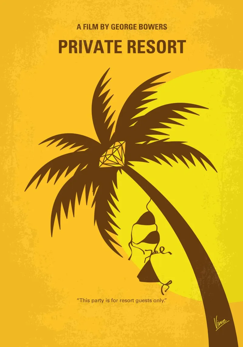 No1344 My Private Resort minimal movie poster plexiglass da Chungkong