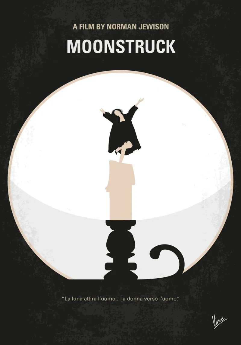 No1346 My Moonstruck minimal movie poster carta hahnemühle da Chungkong