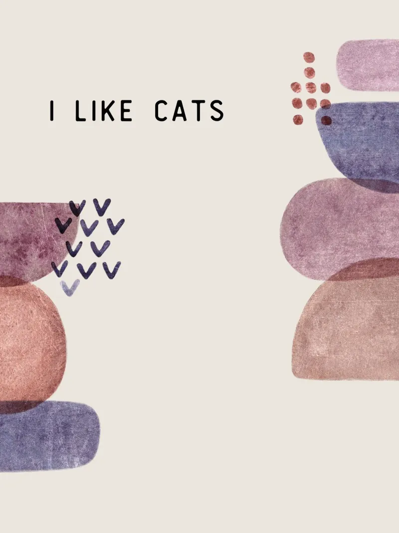 I LIKE CATS poster con telaio in plastica da Lotta Cat Design
