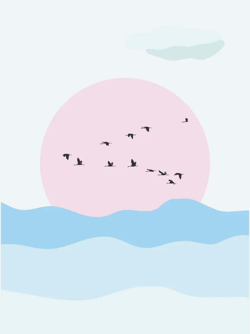 Birds And Silence alluminio dibond da Lotta Cat Design