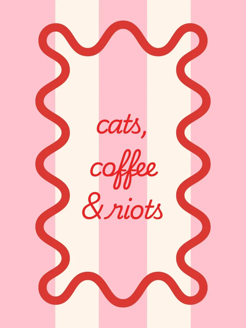 Cats, Coffee & Riots pellicola backlit da Lotta Cat Design