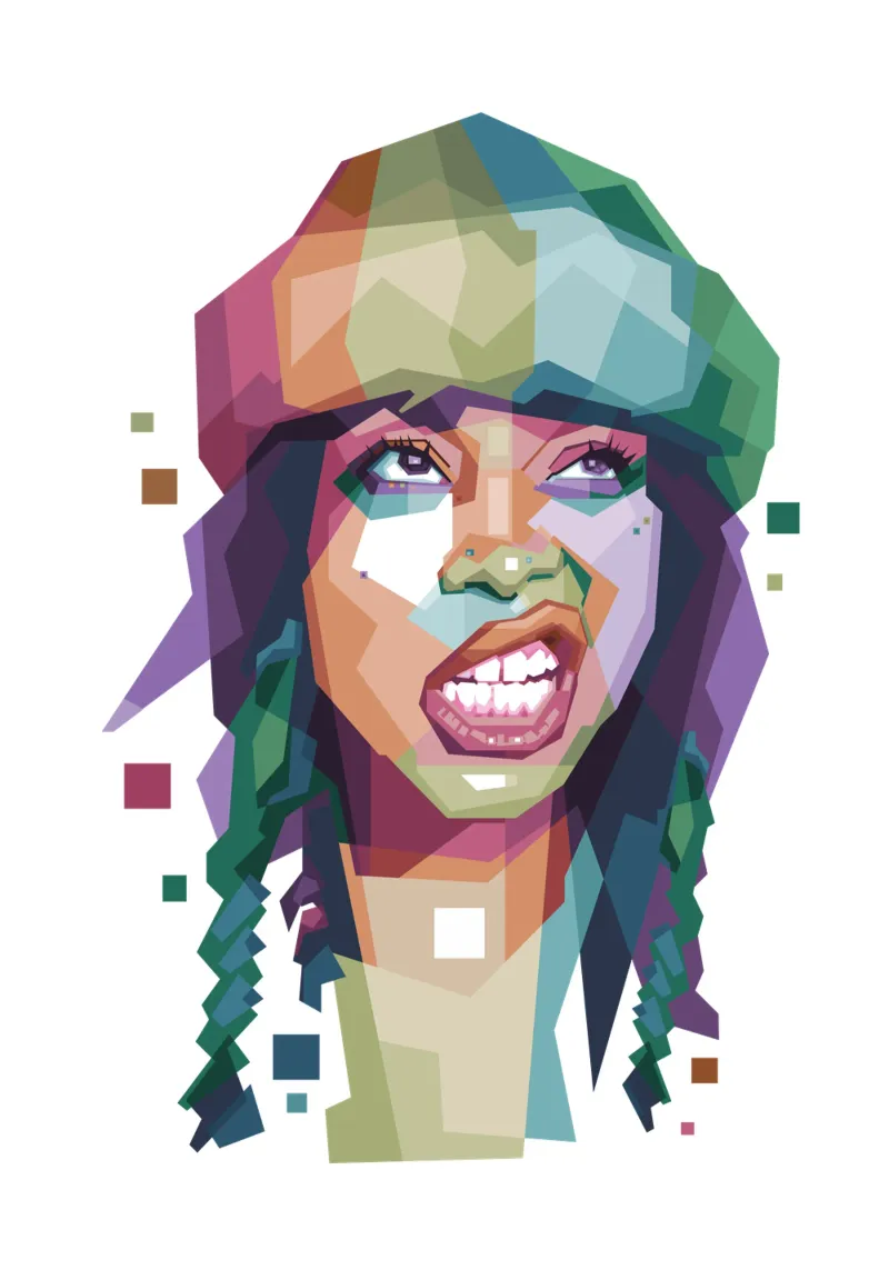 Erykah Badu WPAP di tendenza ora pellicola backlit da Alkahfsmart
